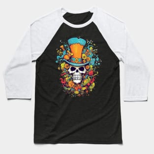 Skull-ting the town with some colorful graffiti Baseball T-Shirt